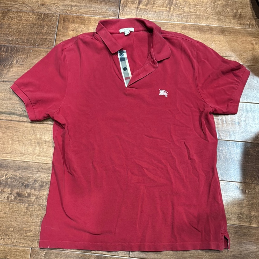 Burberry Men's Red Polo Shirt